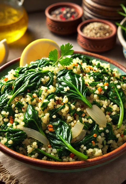 Ispanaklı Bulgur Pilavı: A Flavorful Spinach and Bulgur Pilaf Recipe