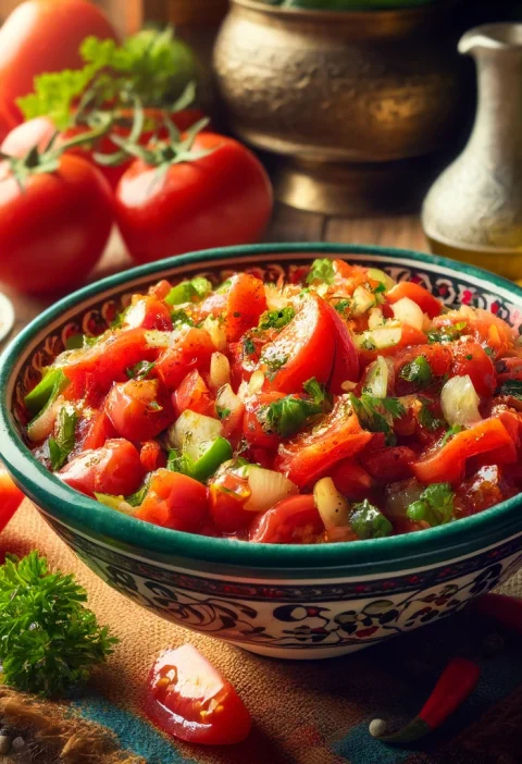 Turkish Spicy Salsa Recipe: Acılı Ezme with Fresh Tomatoes